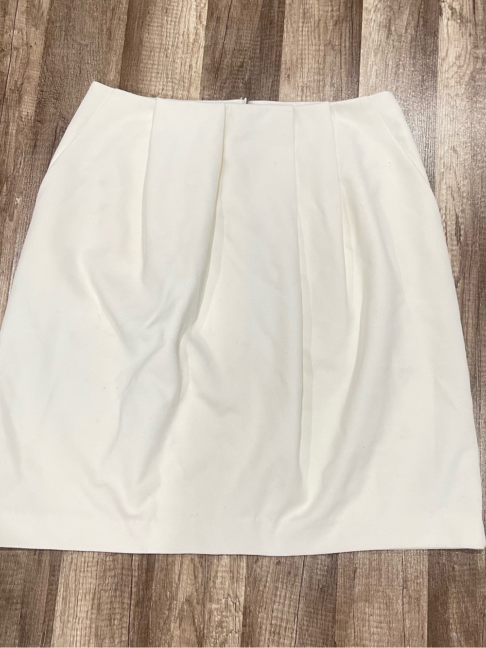 MADEWELL Off White Women's Pleated A-Line Skirt - Size 10